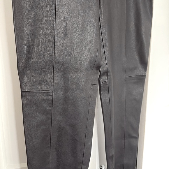 EUC [Zara] Moto Faux Leather Skinny High Rise Tapered Ankle Zip Pants Women’s L - Picture 7 of 14
